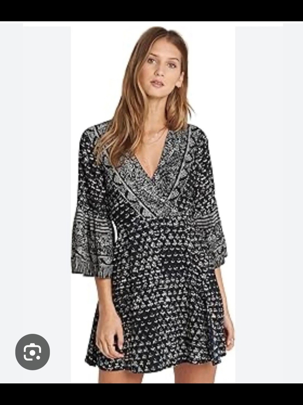 Billabong Black & White Printed Mini Dress Small